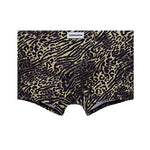 4 Pack Men's Leopard Print Mid-Rise Breathable Antibacterial Trunks