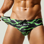 Men's Breathable Tiger Print Beach Vacation Swim Briefs
