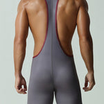 Men's Soft-Touch Solid Color Movement-Friendly Zero-Irritation Wrestling Singlet Bodysuit