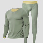 Men's Seamless Double-sided Round Neck Thermal Underwear Set