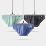 3 Pack Men's Ultra-Thin Breathable Ribbed Ice Silk Briefs