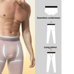 Seamless 2-in-1 Colored Cotton Men's Thermal Bottoms