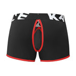 2 Pack Men's Sexy Modal Trunks with Open Front & Back and Removable Pouch
