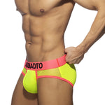 2-pack Men's Neon Mesh High-elastic U-convex Three-dimensional Pouch Sports Briefs