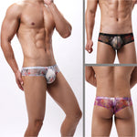 4-pack Men's Lace Print Sheer Mesh Bohemian Boxer Briefs