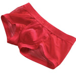 2 Pack Men's Stay-Put Fit Lightweight & Airy Solid Color Semi-Transparent Trunks
