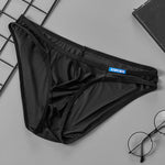 2 Pack Men's Thin Ice Silk Face Mask Fabric U-Convex Sexy Semi-Transparent Bikini
