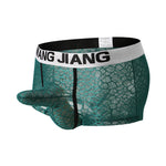 2 Pack Men's Ice Silk Lace Solid Sexy Trunks