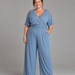 Camille | Cold-Shoulder Wrap-Waist Jumpsuit
