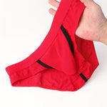 3 Pack Men's Breathable Separate Pouch Low-Rise Briefs with Openable Front Pouch