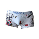 4 Pack Men's Ice Silk Bold Prints Lightweight & Airy Mid-Rise Trunks