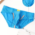3 Pack Men's Breathable Separate Pouch Low-Rise Briefs with Openable Front Pouch