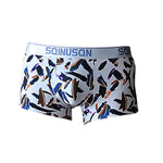 4 Pack Men's Ice Silk Bold Prints Lightweight & Airy Mid-Rise Trunks