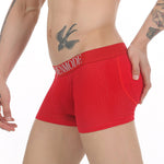 Sponge Cushion Mesh Buttock Boxer Briefs