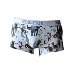 4 Pack Men's Ice Silk Bold Prints Lightweight & Airy Mid-Rise Trunks