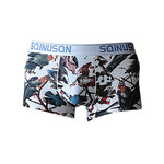 4 Pack Men's Ice Silk Bold Prints Lightweight & Airy Mid-Rise Trunks