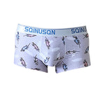4 Pack Men's Ice Silk Bold Prints Lightweight & Airy Mid-Rise Trunks