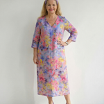 Zinnia | Abstract Floral Midi Dress