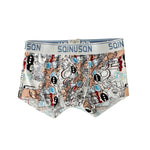 4 Pack Men's Ice Silk Bold Prints Lightweight & Airy Mid-Rise Trunks