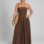 Sorien | Strapless Polka Dot Pattern Midi Dress