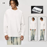 Men's Vintage Soft Pure Cotton Long Sleeve Oversized Relaxed-Fit Loungewear Tops