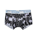 4 Pack Men's Ice Silk Bold Prints Lightweight & Airy Mid-Rise Trunks