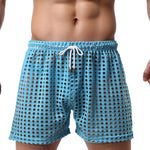 2 Pack Men's Mesh See-Through Shorts with Drawstring Waist
