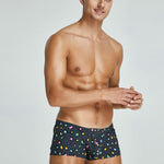 2 Pack Men's Breathable Cotton Printed Low-Rise Seamless Comfort Trunks