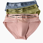 3 Pack Men's One-Piece Cut Briefs with Enhanced Pouch and Stretch Waistband