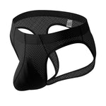 3 Pack Men's Sexy Mesh Transparent Big Pouch Jockstrap