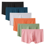 3 Pack Men's Ice Silk Mesh Large Pouch Solid Color Sexy Trunks