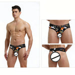 3 Pack Men's Trendy Prints Comfort U-Pouch Design Mesh Breathable Thongs