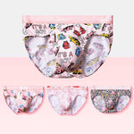 4 Pack Men's Antibacterial Cotton Breathable with Trendy Print Briefs
