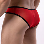 3 Pack Men's Stretchy Solid Color Cut-Out Design Briefs