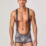 Men's Fitness Bib Short with Tiger Stripes