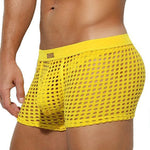 2 Pack Men's Hollow Mesh Sexy Trendy Moisture-Wicking Trunks
