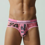 2 Pack Men's Leopard print Sexy Anti-Chafing Comfy Waistband Sporty Cut Bikini