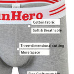 3 Pack Men's Solid Color Sports Breathable Cotton Large Pouch Boxer Briefs