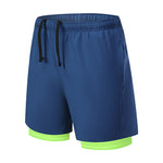 Men's Solid Color Anti-Exposure Liner & Breathable Running Activewear Shorts