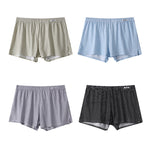 4 Pack Men's Pure Cotton Loose-Fit Antibacterial Home Sleep Boxer Shorts