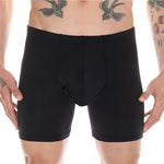 2 Pack Men's Anti-Chafing Mid-Rise Solid Color Boxer Briefs