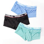 3 Pack Men's Mid-Rise Ice Silk Hollow-Out Trunks