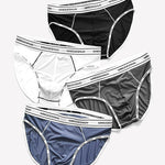 3 Pack Men's Breathable & Quick-Dry Antibacterial Mid-Rise Cooling Briefs