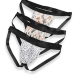 3 Pack Men's Leopard Print Ice Silk Mesh Jockstraps with 3D Pouch Breathable Support