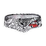 Men's Quick-Dry Low-Rise Alphabet Print Swim Briefs