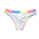 3-pack Men's Rainbow Trim Sheer Mesh Thong