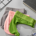 2 Pack Men's Ribbed Low-Rise Support Thongs with U-Shape Pouch