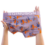 4 Pack Men's Breathable Printed Comfy Waistband Stretch Trunks