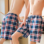 2 Pack Men's Mid-Rise & Loose Fit Plaid Cotton Lounge Pants