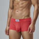 2 Pack Men's Low-Rise Solid Breathable Cotton Trunks